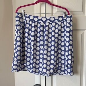 Reitmans Navy and White Polka Dot Skater Skirt